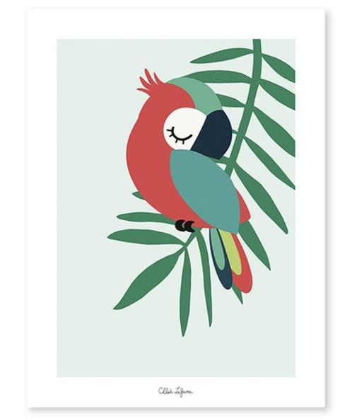 Kinderposter Muurposter Papegaai Groen Lilipinso, Kinderen en Baby's, Kinderkamer | Inrichting en Decoratie, Nieuw, Wanddecoratie