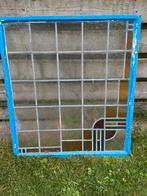 Glas in lood raampje met ijzeren kozijn, Doe-het-zelf en Verbouw, Glas en Ramen, Gevelraam of Ruit, Gebruikt, Minder dan 80 cm