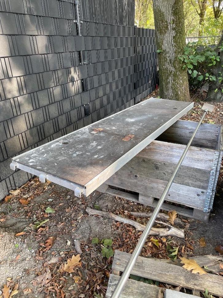 Layher steiger borden, Doe-het-zelf en Verbouw, Steigers, Gebruikt, Gevelsteiger, Minder dan 2 meter, Ophalen