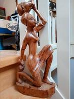 Grote houtsnijwerk beeld van vrouw, 50 cm, Antiek en Kunst, Kunst | Beelden en Houtsnijwerken, Ophalen