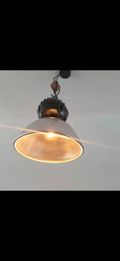 Industriële hanglamp met katrol, Antiek en Kunst, Antiek | Lampen, Ophalen