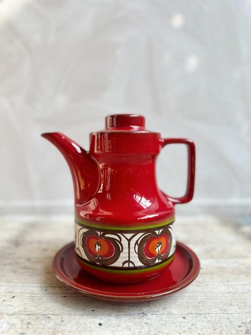 Vintage jaren 60 theepot / koffiepot rood keramiek, Antiek en Kunst, Antiek | Keramiek en Aardewerk, Ophalen of Verzenden