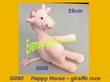 G090 Giraffe - Happy Horse : Goffy roze (25cm) beschikbaar voor biedingen