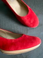 i547 Gabor maat 6,5=40 leren pumps schoenen hak rood leer, Gabor, Ophalen of Verzenden, Zo goed als nieuw, Rood