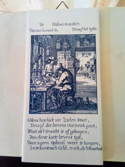 Tegeltje de orlosimaker., Antiek en Kunst, Antiek | Wandborden en Tegels, Ophalen of Verzenden