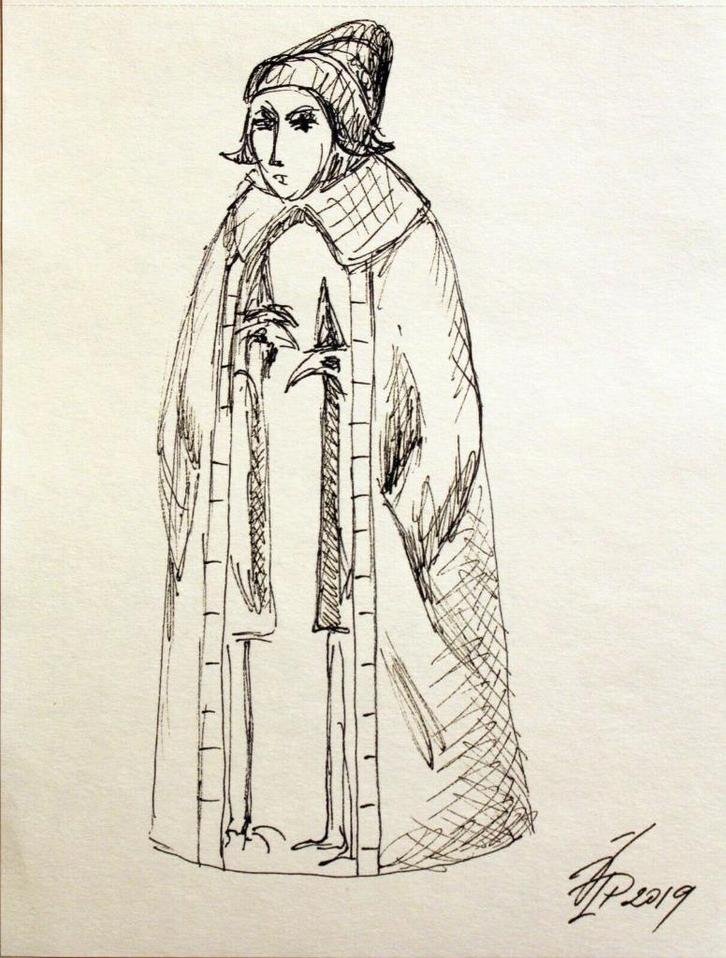 Originele Surrealistische Inkttekening Vlad Pronkin #15 , Antiek en Kunst, Kunst | Tekeningen en Foto's, Ophalen of Verzenden