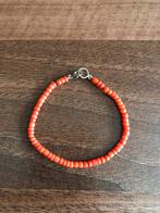 Bloedkoraal Armbandje Zilver - 17,5cm, Sieraden, Tassen en Uiterlijk, Armbanden, Ophalen of Verzenden, Zo goed als nieuw, Met bedels of kralen
