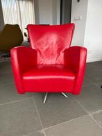 Jess Fauteuil Rood Leder Draaibaar, Huis en Inrichting, Ophalen, Zo goed als nieuw, Leer, 75 tot 100 cm