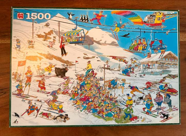 Jan van Haasteren Wintersport Puzzel 1500 stukjes, Hobby en Vrije tijd, Denksport en Puzzels, Gebruikt, Legpuzzel, 500 t/m 1500 stukjes