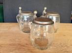 3 Kristallen bierpullen met deksel, Ophalen of Verzenden