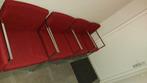 4 rode stoelen 0.65 leuning 0.45 zitvlak 0.53 breed, Huis en Inrichting, Gebruikt, Ophalen, Rood