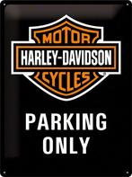 Harley Davidson parking only relief reclamebord van metaal, Ophalen of Verzenden, Nieuw, Auto's