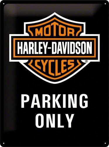 Harley Davidson parking only relief reclamebord van metaal, Verzamelen, Automerken, Motoren en Formule 1, Nieuw, Auto's, Ophalen of Verzenden
