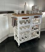 Keukentrolley Werkbank Wit & Wagondelen Wood Trolley, Ophalen of Verzenden, Zo goed als nieuw