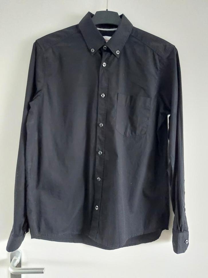 Zwart S Olivier overhemd - Maat S, Kinderen en Baby's, Kinderkleding | Maat 176, Zo goed als nieuw, Ophalen of Verzenden