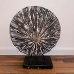 Handgemaakte houten decoratie op voet - GRIJS, Antiek en Kunst, Ophalen of Verzenden