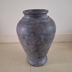 zwarte grote vaas / ompot - aardewerk, Ophalen, Zwart, Aardewerk of Porselein, Zo goed als nieuw