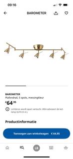 Barometer lamp ikea messing, Huis en Inrichting, Lampen | Spots, Ophalen, Zo goed als nieuw, Metaal of Aluminium