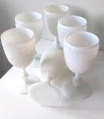 Set van zes antieke melkglazen wijnglazen, Antiek en Kunst, Ophalen of Verzenden