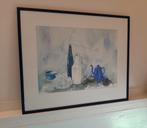 Ingelijste aquarel stilleven, Antiek en Kunst, Kunst | Schilderijen | Klassiek, Ophalen of Verzenden