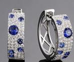 925 sterling zilveren oorbellen met ronde blauwe zirkonen, Sieraden, Tassen en Uiterlijk, Oorbellen, Nieuw, Ophalen of Verzenden