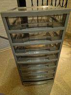 Ladekast Plastic Grijs - 8 Transparante Bakken, Ophalen, 25 tot 50 cm