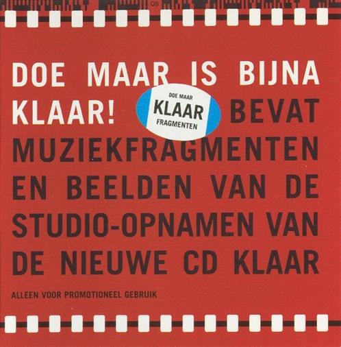 Doe Maar – Doe Maar Is Bijna Klaar!, Cd's en Dvd's, Cd's | Pop, Nieuw in verpakking, 1980 tot 2000, Ophalen of Verzenden
