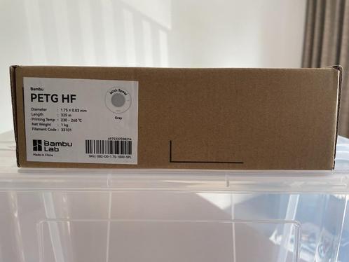 Bambu Lab PETG HF Filament 1.75mm – Gray (1KG Spool), Computers en Software, 3D-printerbenodigheden, Nieuw, Ophalen of Verzenden