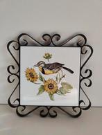 Decoratieve tegel wielewaal  in smeedijzeren frame, Ophalen of Verzenden