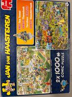 Jan van haasteren 2x 1000 inclusief theedoek, Ophalen of Verzenden, 500 t/m 1500 stukjes, Zo goed als nieuw