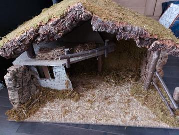 Euro Marchi Kerststal met mos en boomschors beschikbaar voor biedingen