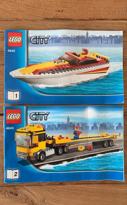 Lego city | 4643 | Powerboot Transporter, Kinderen en Baby's, Speelgoed | Duplo en Lego, Gebruikt, Lego, Complete set, Ophalen of Verzenden
