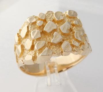 Zware 18 karaat 750 Gouden Piet Piet Herenring Croco Ring beschikbaar voor biedingen