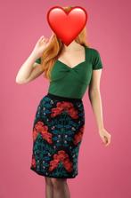 TOPVINTAGE TOP VINTAGE RETRO KING LOUIE ROK BLOEMEN S 36, Zwart, Nieuw, Ophalen of Verzenden, Knielengte