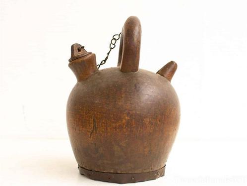 houten kruik 25290, Huis en Inrichting, Woonaccessoires | Vazen, Gebruikt, Overige kleuren, Minder dan 50 cm, Aardewerk of Porselein