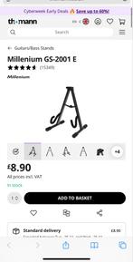 Millenium GS-2001 E Gitaarstandaard - 10 euro., Muziek en Instrumenten, Ophalen of Verzenden, Zo goed als nieuw, Instrumentstandaard