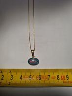 Prachtige 14 karaat hanger met Australische opaal doublet, Ophalen of Verzenden, Gebruikt, Goud, Goud