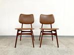 Set van 2 vintage teakhouten eetkamerstoelen 1960's, Huis en Inrichting, Stoelen, Ophalen, Gebruikt, Twee, Bruin
