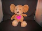 Nici Lillebi muis 30 cm licht bruin roze hart op buik, bruin, Ophalen of Verzenden, Zo goed als nieuw, Overige typen
