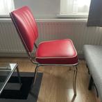 Bel Air Retro fifties design eetkamerstoel rood kunstleer, Huis en Inrichting, Ophalen, Eén, Rood, Metaal