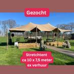 Per direct gezocht l Stretchtent 10 bij 7,5 meter !!, Tuin en Terras, Partytenten, Ophalen, Gebruikt, Overige typen, 6 meter of meer