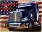 Amerikaanse Truck vrachtwagen relief reclamebord van metaal, Info@deconoord.nl, Nieuw, Ophalen of Verzenden, Deco noord