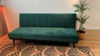 Flessengroen velvet slaapbankje, Huis en Inrichting, Banken | Sofa's en Chaises Longues, Ophalen, Gebruikt, Eenpersoons, 150 tot 200 cm