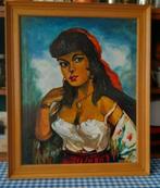 schilderij van zigeuners meisje, voor liefhebber, Antiek en Kunst, Ophalen of Verzenden