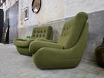 2x Vintage Jaren 80 Groene Stoel | Retro Fauteuil Space Age, Huis en Inrichting, Hout, Gebruikt, Twee, Overige kleuren