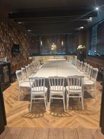 Partij stoelen met kussen te koop, Huis en Inrichting, Stoelen, Ophalen of Verzenden, Zo goed als nieuw, Wit, Kunststof