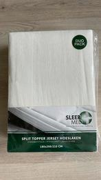 Split topper Jersey hoeslaken 180x200/210 cm, Nieuw, Ophalen of Verzenden, Wit, Hoeslaken of Sloop