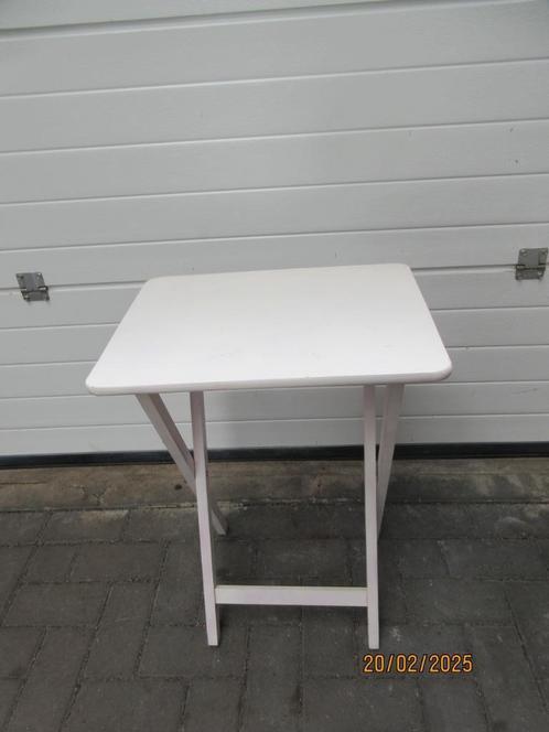 klein uitklap - inklap tafeltje, Huis en Inrichting, Tafels | Bijzettafels, Gebruikt, Rechthoekig, 45 tot 60 cm, Minder dan 55 cm