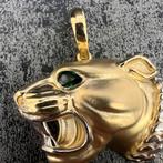 14k gouden hanger panter kop model groot, Sieraden, Tassen en Uiterlijk, Kettinghangers, Ophalen of Verzenden, Nieuw, Goud, Kruis of Symbool