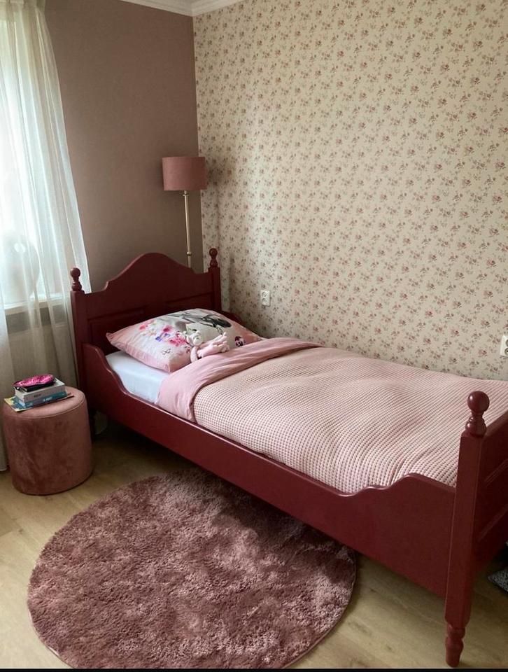 Bed 90x200 - brocante - meidenkamer - Exclusief Matras, Kinderen en Baby's, Kinderkamer | Bedden, Gebruikt, 180 cm of meer, 85 tot 100 cm